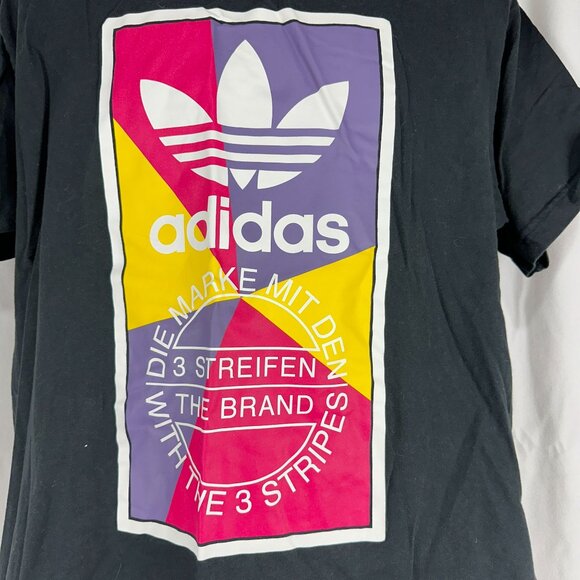 Adidas Men's Short Sleeved Crew Neck Graphic T-Shirt Size XL Black - Picture 1 of 8